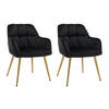 STUHL mit Armlehnen 2er-Set - Samt & goldfarbenes Metall - Schwarz - PEGA - Schwarz, Textil (62/78/58.5cm) - Pascal Morabito