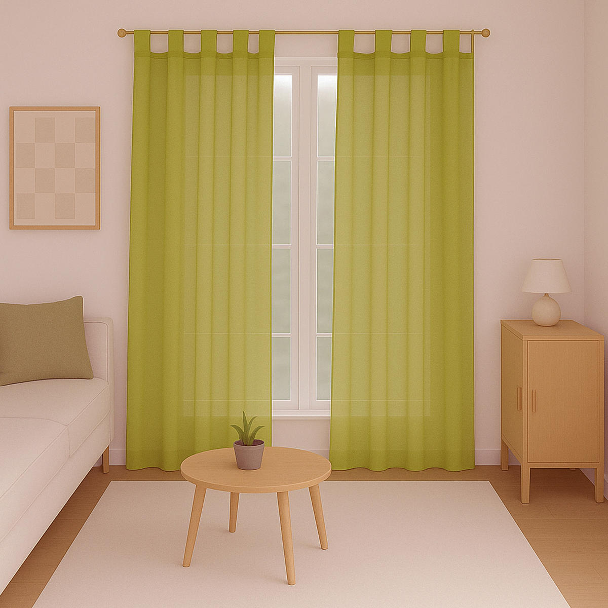 SCHLAUFENSCHAL blickdicht 140x245 cm Grün 2er-Pack - Grün, Textil (140/245cm)