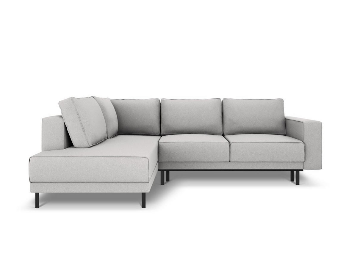 AUSKLAPPBARES-ECKSOFA links Caro aus strukturiertem Stoff hellgrau 5 Sitzplätze - Hellgrau, Textil (187/247cm) - Micadoni