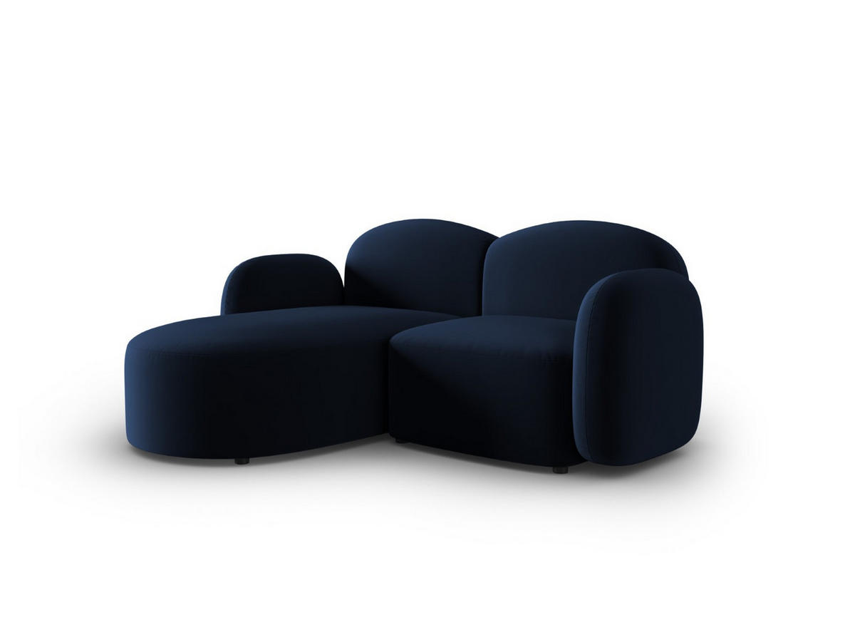 ECKSOFA links Blair aus Samt königsblau 3 Sitzplätze - Blau, Textil (155/194cm) - Micadoni