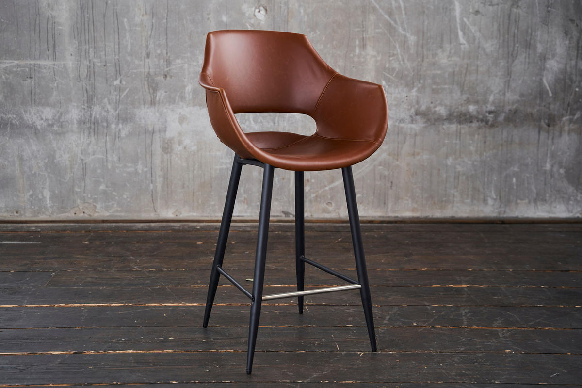THEKENHOCKER ZAJA Braun Kunstleder - Braun, Leder (57/103/59cm) - KAWOLA