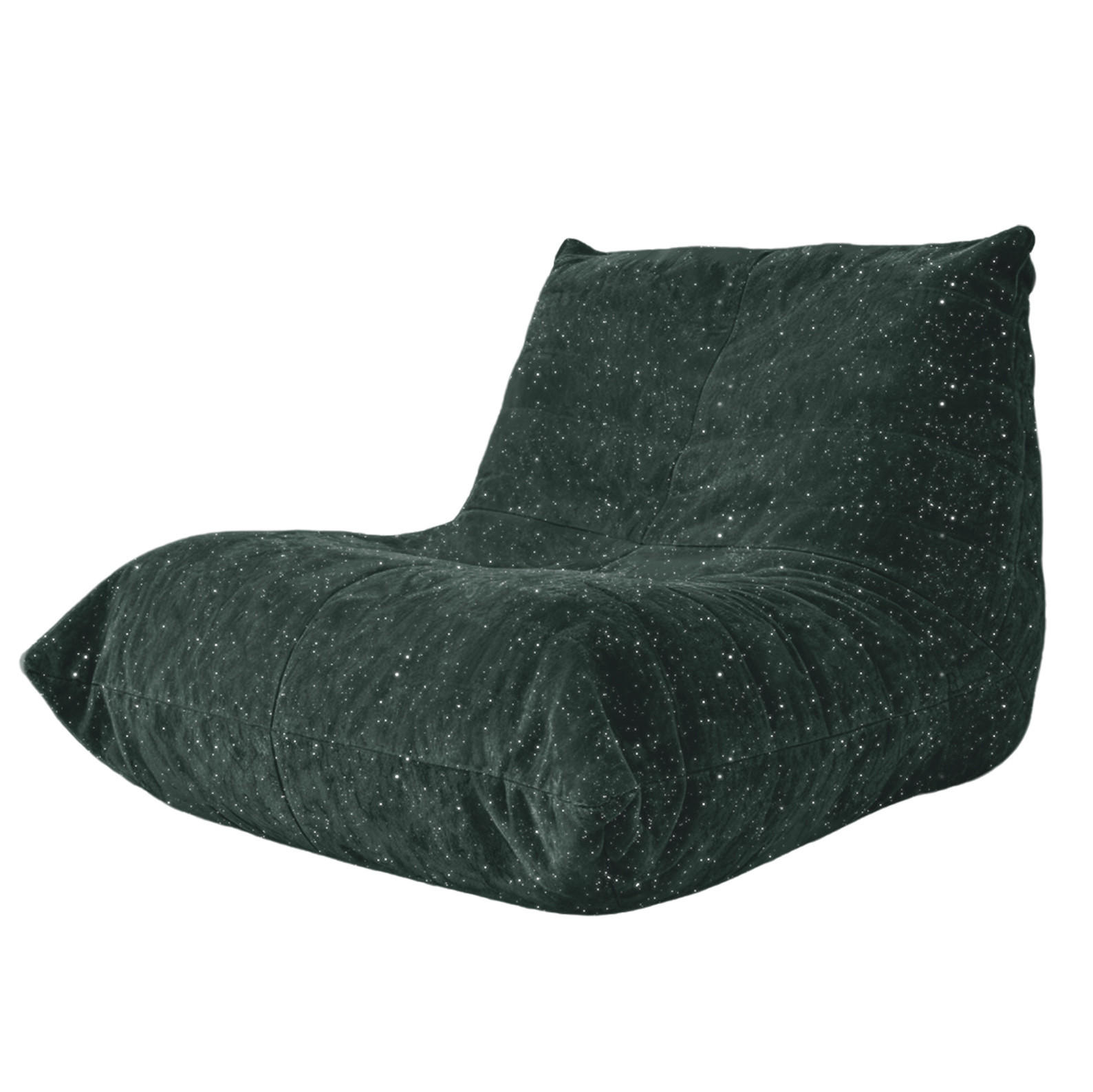 SITZSACK in Caterpillar-Optik Grün Flanellstoff - Grün, Kunststoff (100/80/90cm) - Meubliv