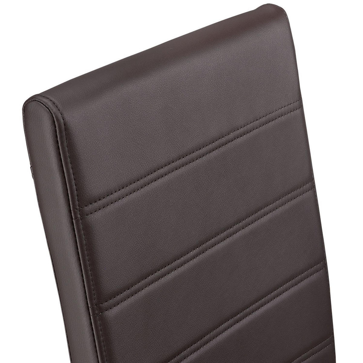 SCHWINGSTUHL Vegas braun Kunstleder (4er Set) - Braun, Textil (41/101/52cm) - Juskys