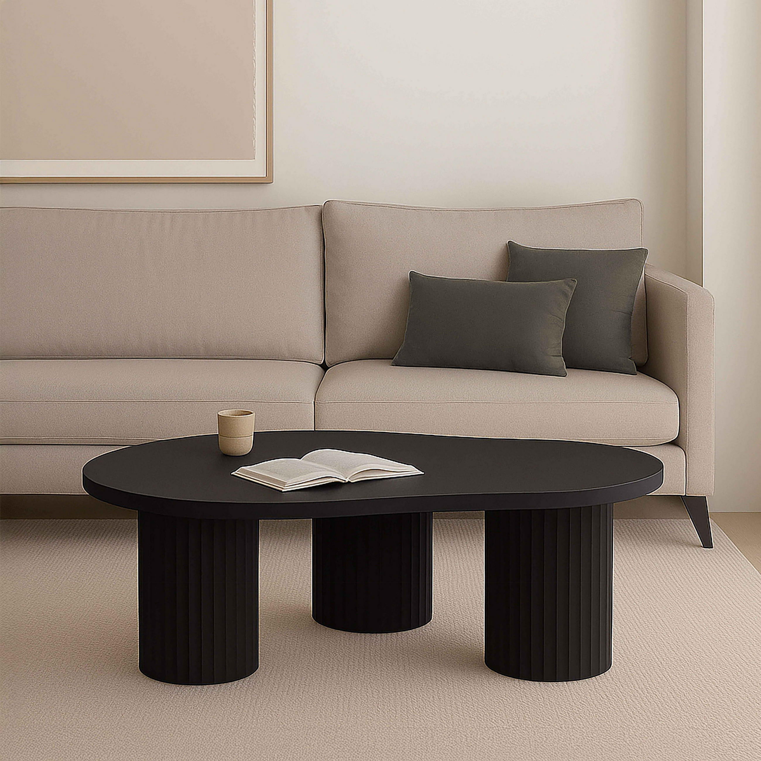 COUCHTISCH, Schwarz - Schwarz, Holz (100/60/38cm) - Oviala