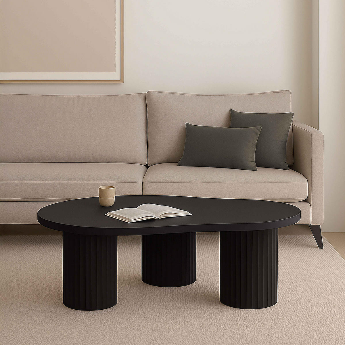 COUCHTISCH, Schwarz - Schwarz, Holz (100/60/38cm) - Oviala