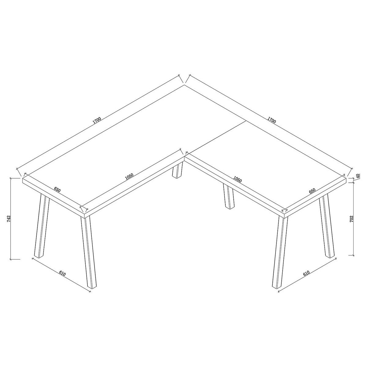ECKSCHREIBTISCH - Hochglanz Weiß / Eiche - Eichefarben/Weiß, Holzwerkstoff (170/170/74cm) - home24