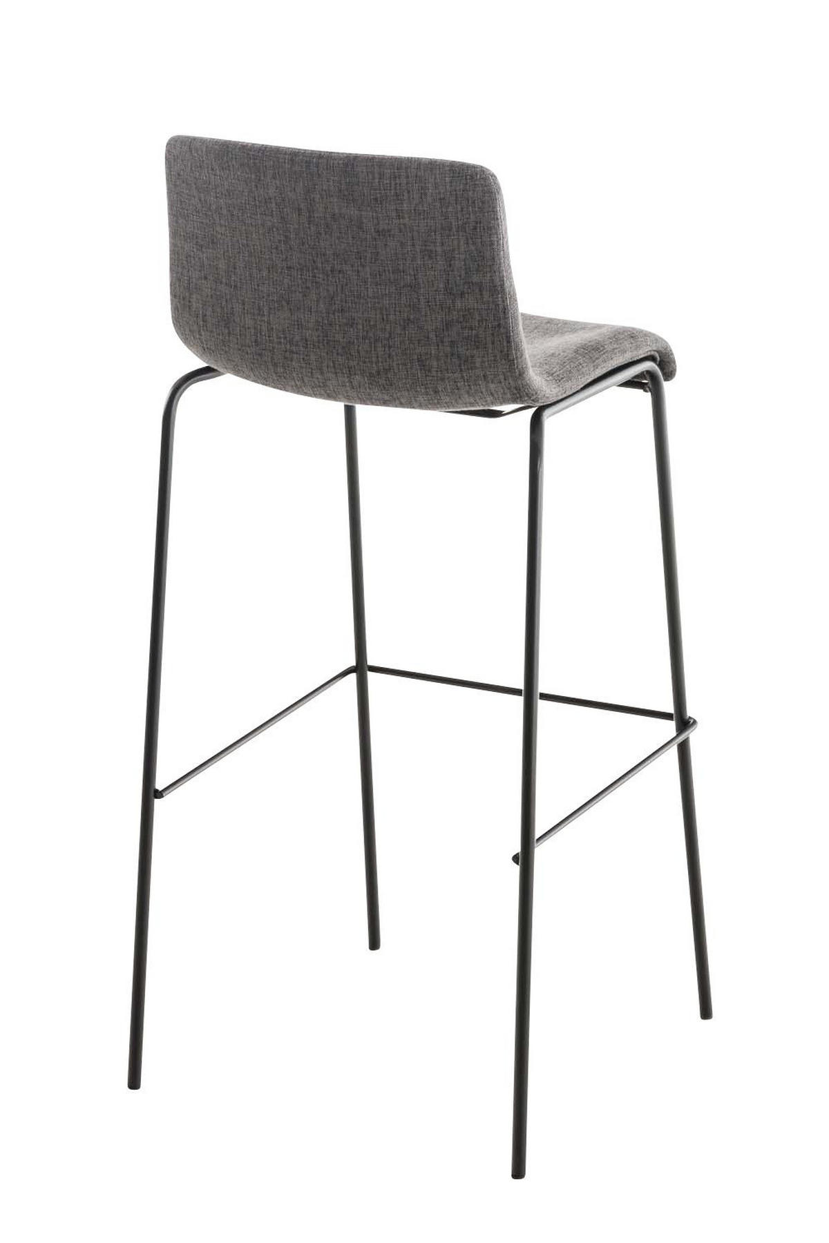 BARHOCKER Stoff Hellgrau - Hellgrau/Schwarz, Textil/Metall (43/100/48cm) - CLP