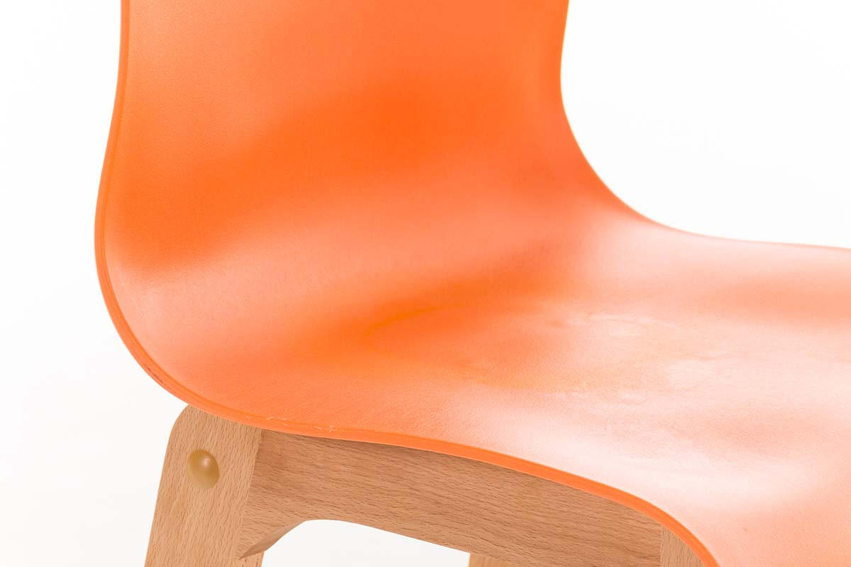BARHOCKER DELHI Orange Holz - Orange, Holz (41/101/46cm) - DELUKE