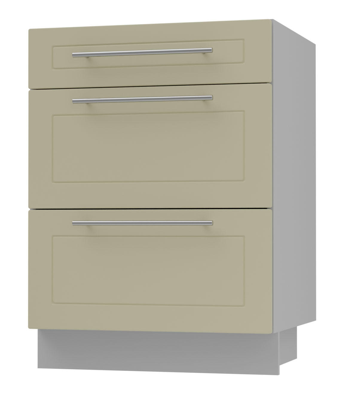Feldmann-Wohnen Schubladenunterschrank Creme, Grau 60x82x50 cm