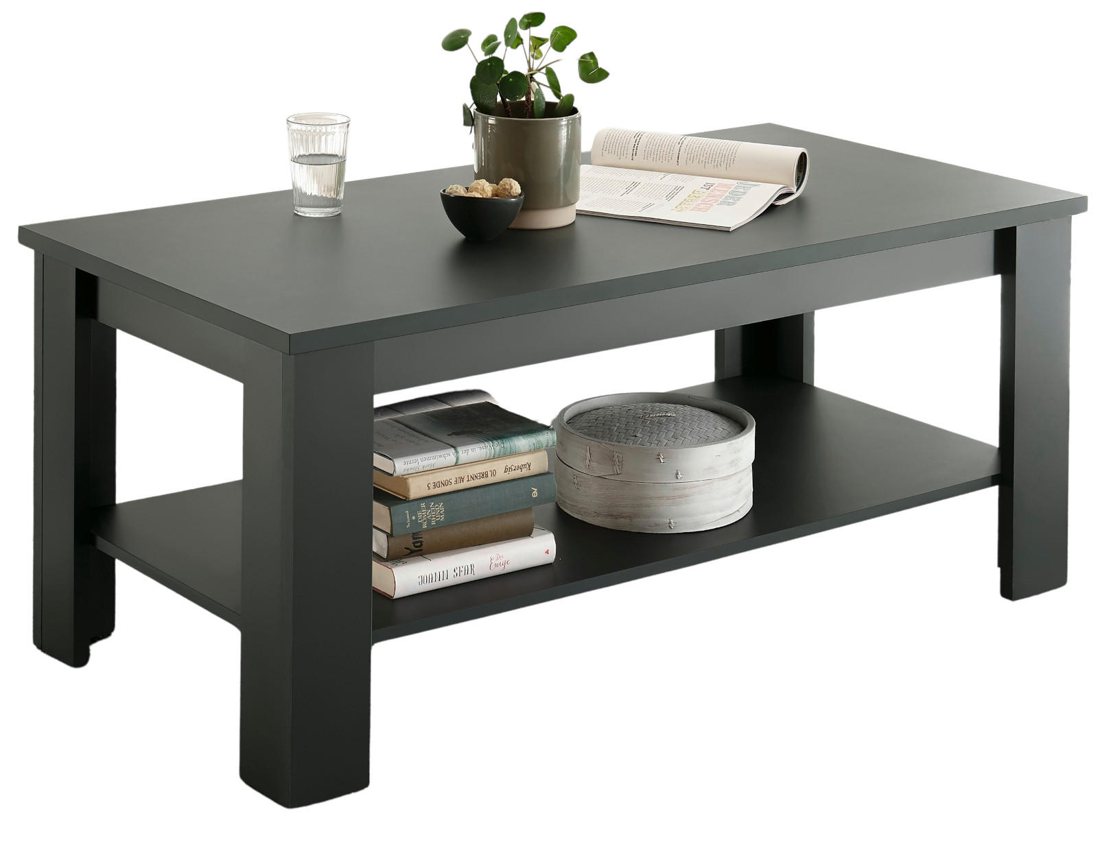 COUCHTISCH grün Landhaus 120 cm, Beistelltisch mit Ablage - Grün, Holzwerkstoff (120/60/52cm) - Furn.Design