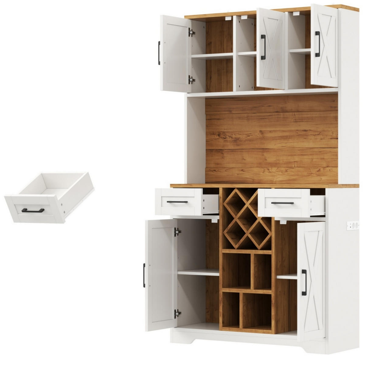 GESCHIRRSCHRANK Naturfarben 105/40/180 - Naturfarben, Holzwerkstoff (105/180/40cm)