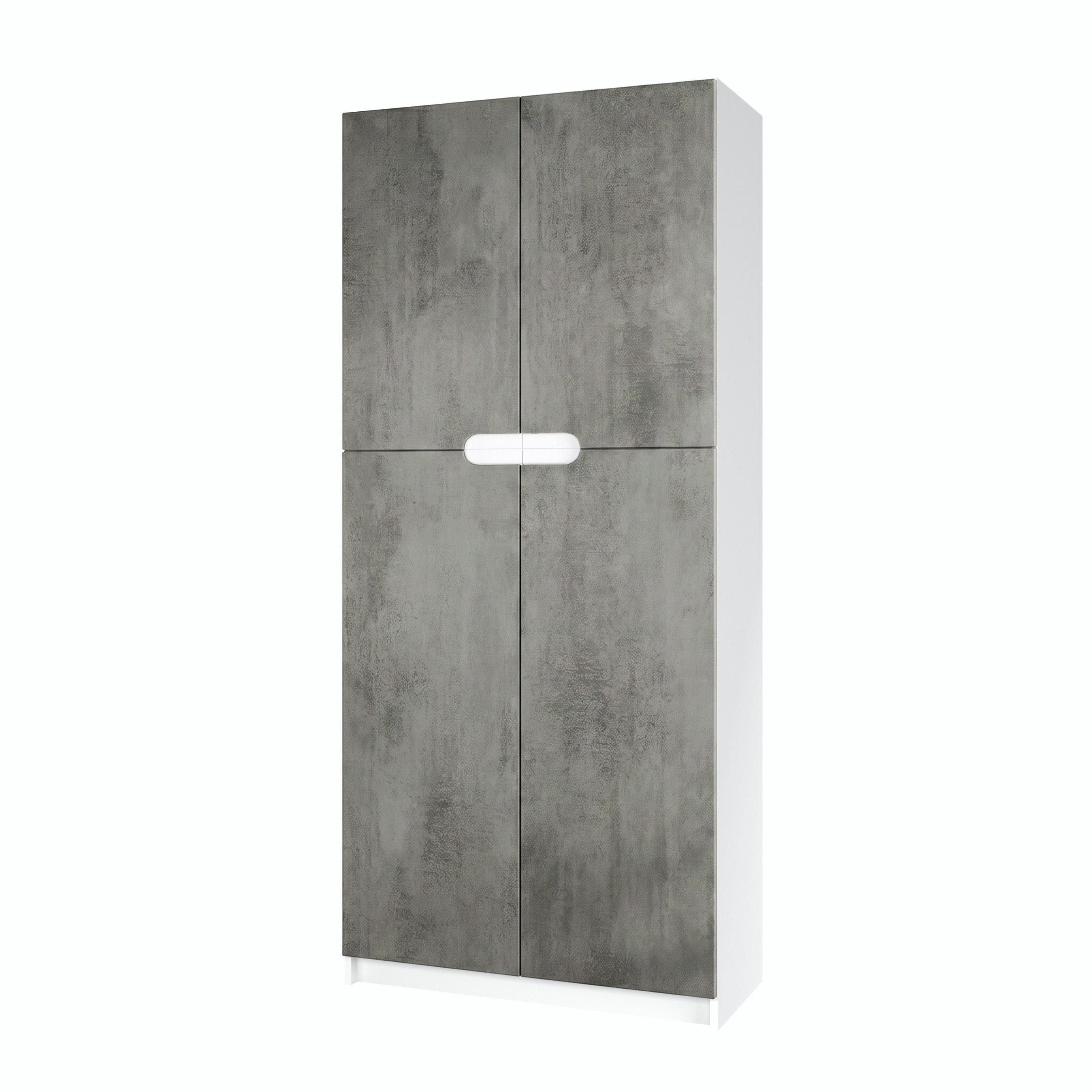 BÜROSCHRANK Logan Fronten in Beton Dunkel Optik - Dunkelgrau, Holzwerkstoff (82/184/37cm) - Vladon
