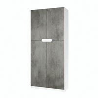 BÜROSCHRANK Logan Fronten in Beton Dunkel Optik - Dunkelgrau, Holzwerkstoff (82/184/37cm) - Vladon