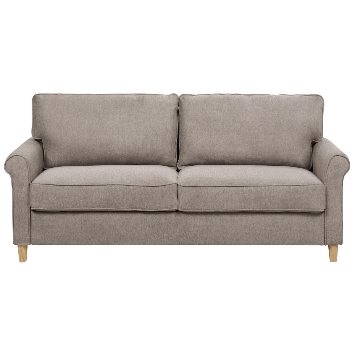 3-SITZER-SOFA Stoff hellbraun Ronneby - Hellbraun/Braun, Textil (190/88/78cm) - Beliani