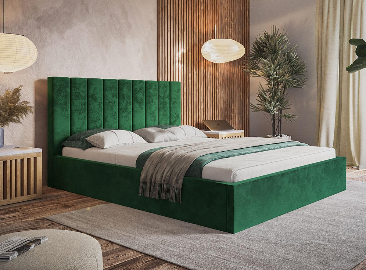 BETT Grün SIM 9 Gepolstert 180x200 cm - Grün, Textil (180/200cm) - Sepro Meble