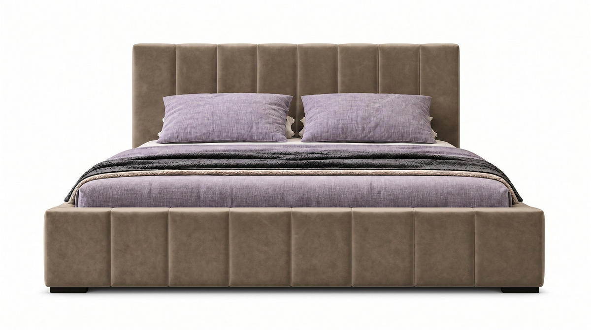 MARPUR Polsterbett NERO 180x200 cm mit Bettkasten und Lattenrost, Braun - Chromfarben/Braun, Holz/Holzwerkstoff (180/200cm) - Marpur