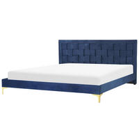 DOPPELBETT 180/200cm Marineblau Limoux - Blau, Textil (180/200cm) - Beliani