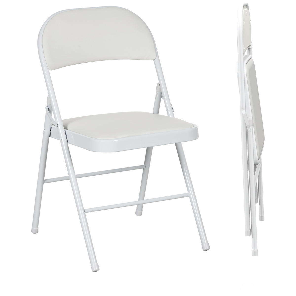 KLAPPSESSEL Weiß 2 Stück - Weiß, Naturmaterialien (45/78/46cm) - GiPP