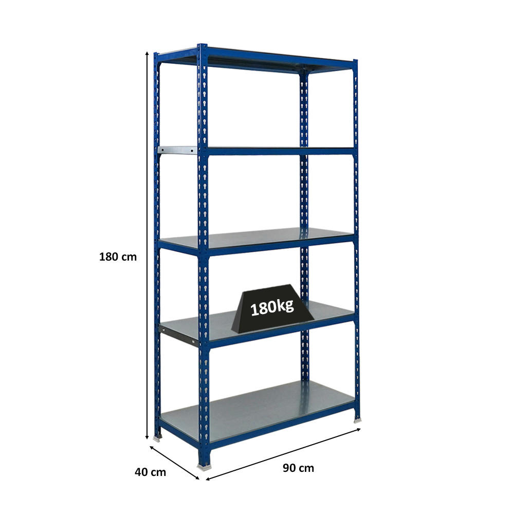 SCHWERLASTREGAL Metal Shark HxBxT 180 x 90 x 40 cm Fachlast 180 kg Blau-Verzinkt - Blau, Metall (90/180/40cm) - PROREGAL