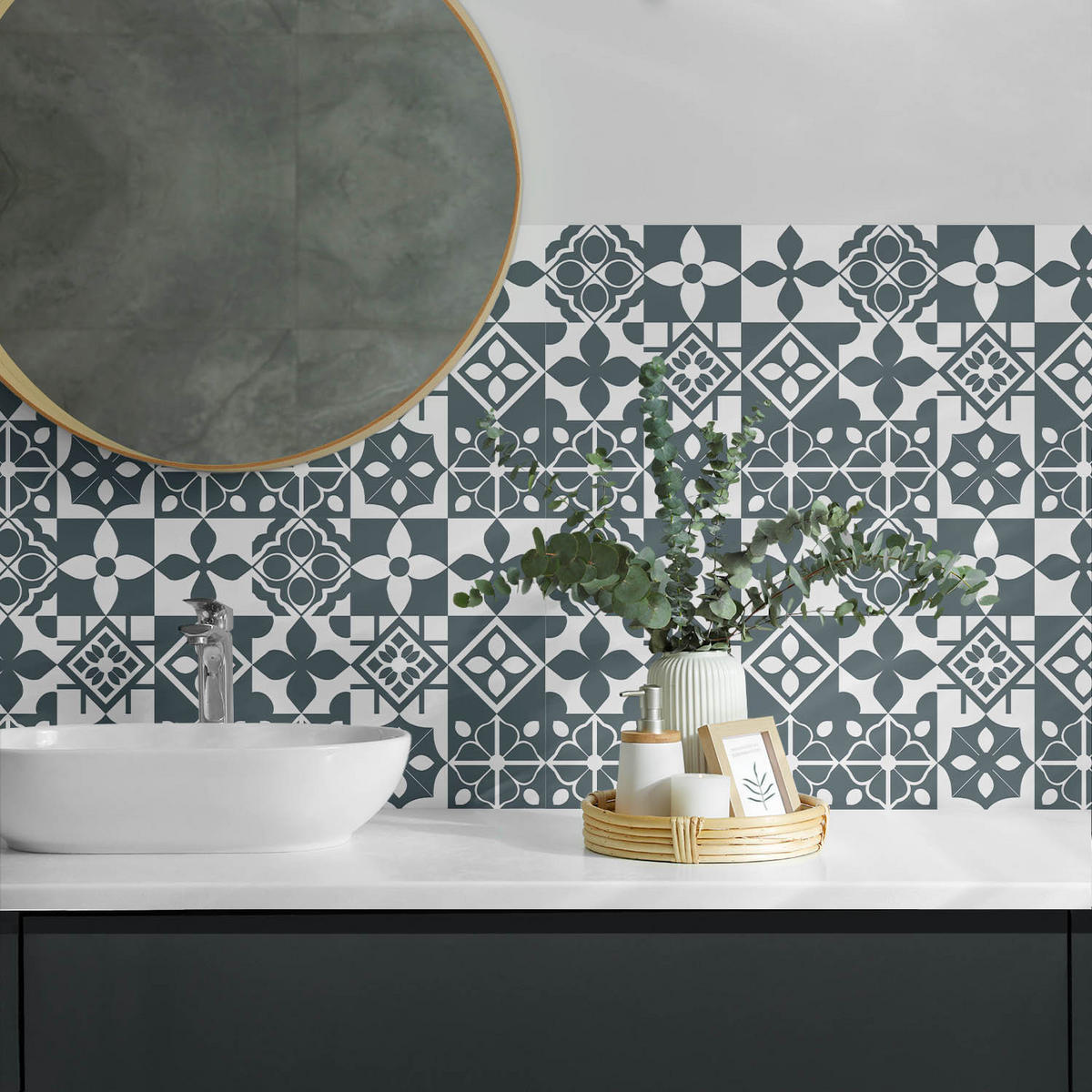 WANDPANEEL 6x 60x30 cm selbstklebend Morenta - Anthrazit, Kunststoff (30/1.6/60cm) - Wallfluent