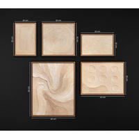 GEMÄLDE Spuren des Windes Schattenfugenrahmen Eichefarben 5-teilig - Eichefarben, Holz (90/80cm) - YS-art gallery