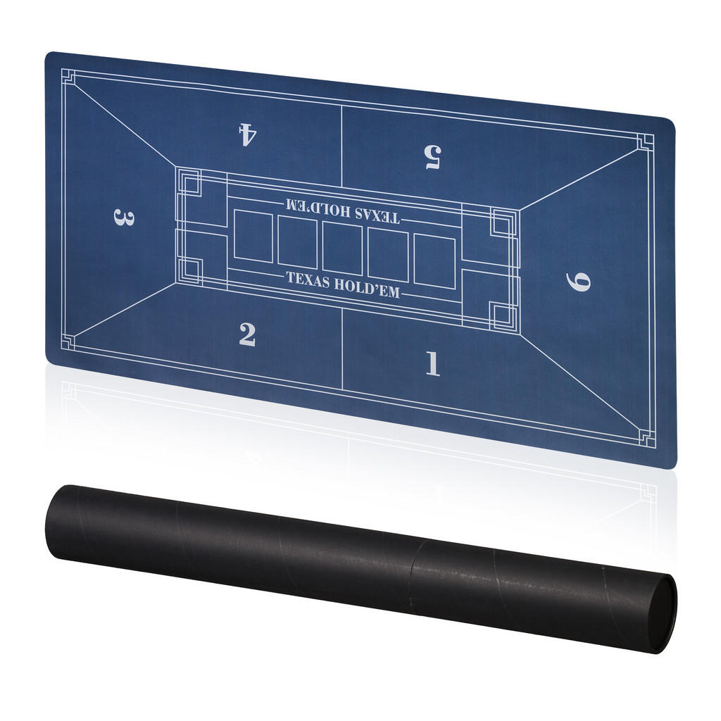 COVORAȘ Albastru pentru poker 120x60 cm cu rolă de depozitare