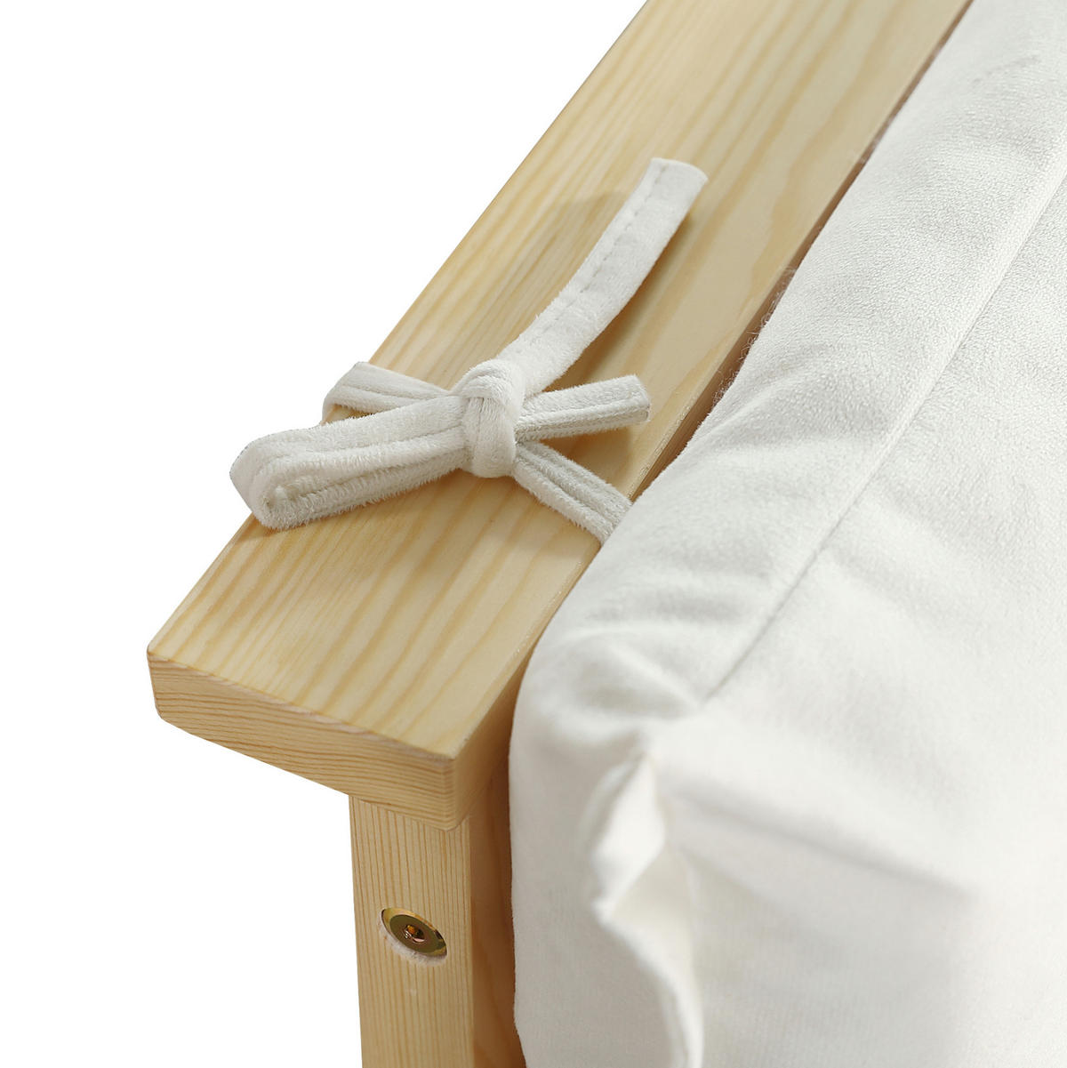 POLSTERBETT 90/200 cm Natur aus Holz und Stoff mit gepolsterter Rückenlehne - Naturfarben, Textil (90/200cm) - OKMYHOME