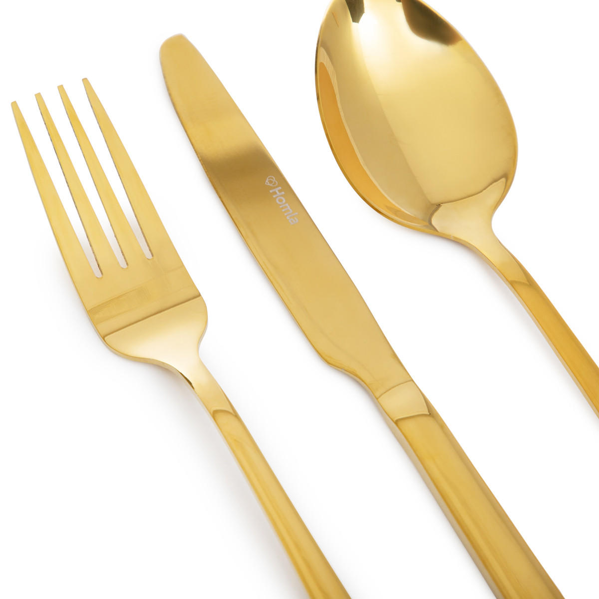 BESTECKSET Lugano Gold 24-tlg. - Goldfarben, Metall - Homla