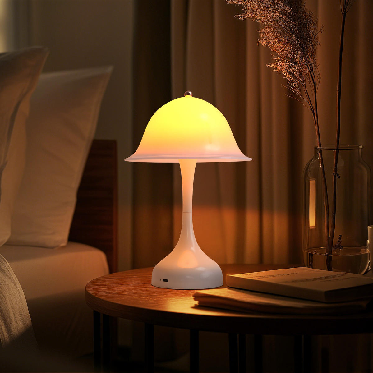 LED TISCHLAMPE Glowyn 16/9/24.5 cm - Weiß, Kunststoff (16/9/24.5cm) - ZMH