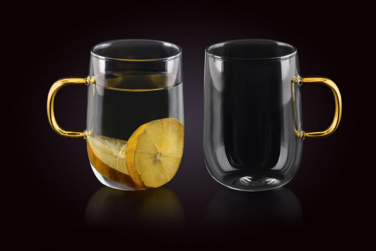 BECHER Peter 2er Set grau 10.5/7.5/11 cm Glas - Transparent, Glas (0.4L) - Mondex