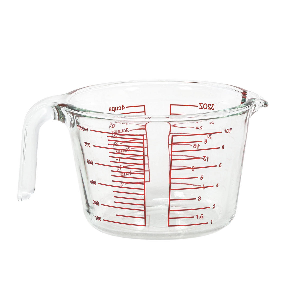 MESSKANNE aus Glas Lunu 1 l 20,5/16/11 cm - Transparent, Glas (16/11/20.5cm) - Excellent Houseware