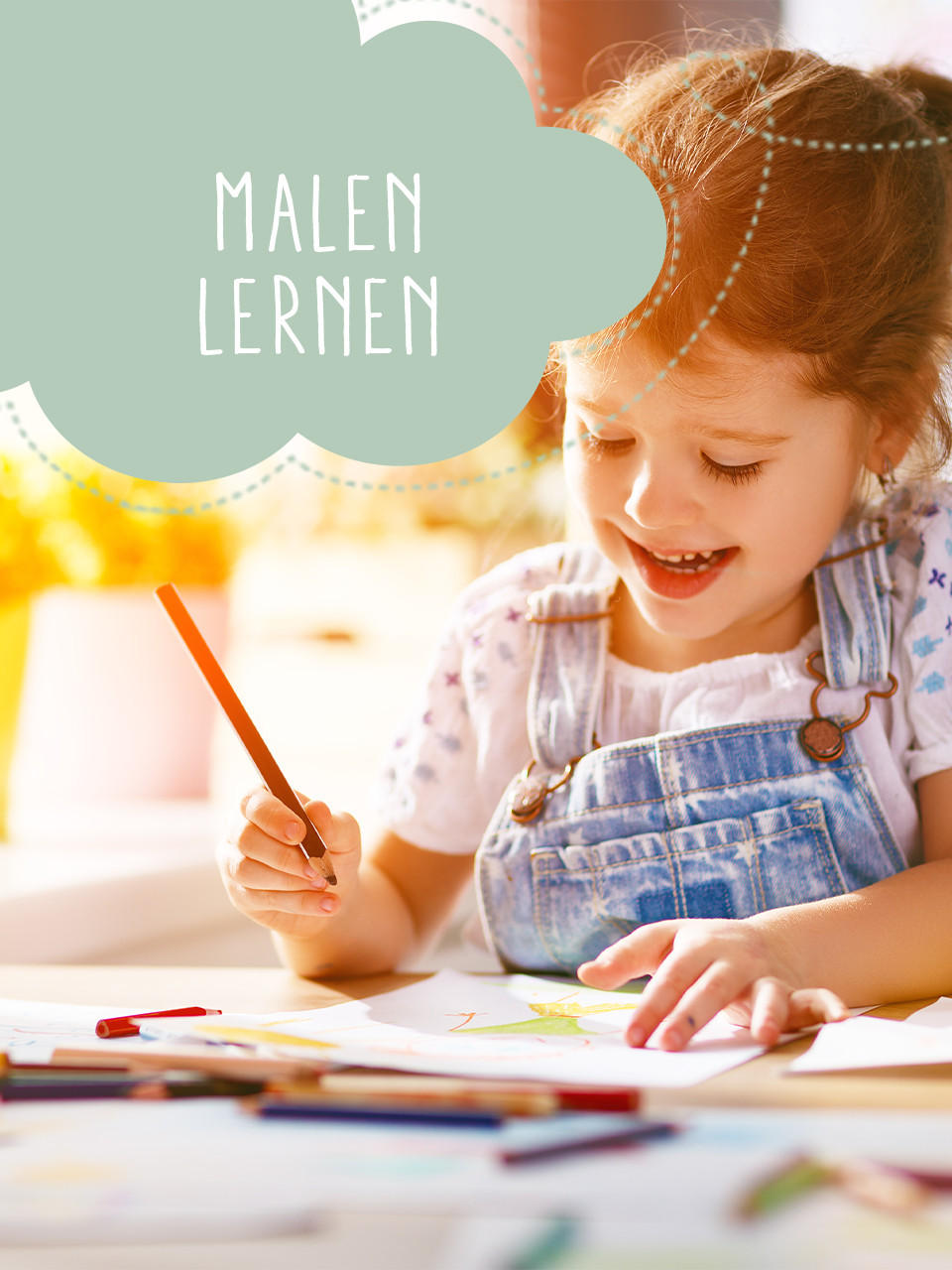 Kind malt in ein Malbuch