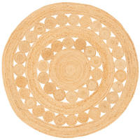NATURFASER TEPPICH JUTE SALSA TREND RUND - Beige, Textil (100/100cm) - Pergamon