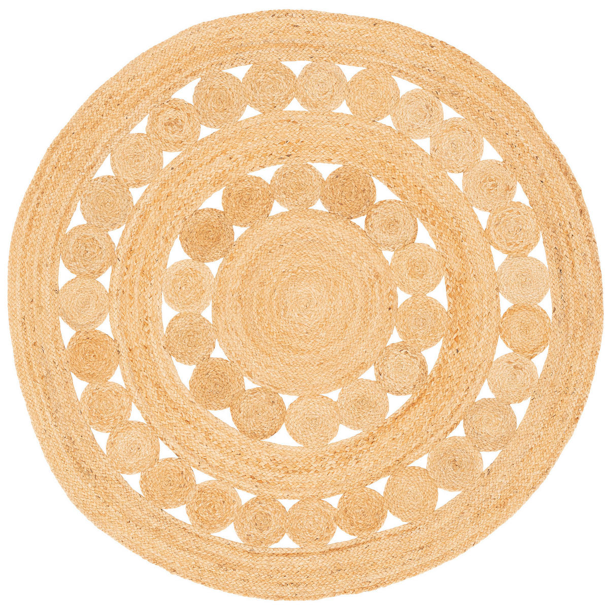 NATURFASER TEPPICH JUTE SALSA TREND RUND - Beige, Textil (100/100cm) - Pergamon