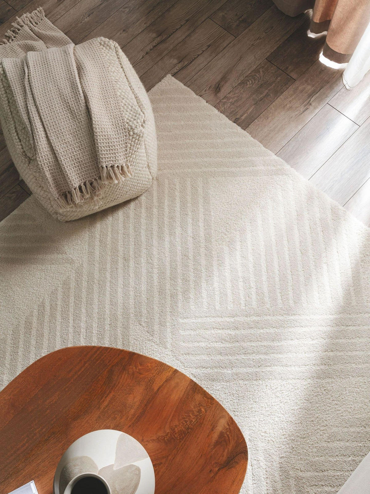 TEPPICH Tacoma Cream 160x230 cm - Beige, Kunststoff (160/1cm) - KUNSTLOFT