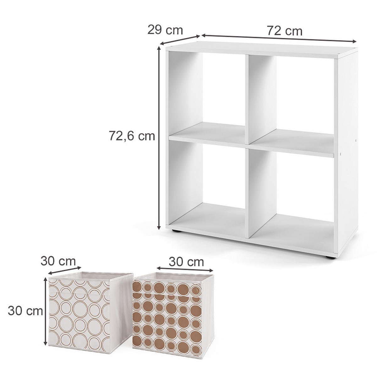 DĚLICÍ STĚNA Tetra Bílá - bílá, kompozitní dřevo (72.6/72/29cm) - Vicco