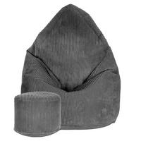 SITZSACK MIT FUßSTÜTZE Kordsamt 2-tlg Granite Gray S - Dunkelgrau/Grau, Textil (70/105/70cm) - Dreamroots
