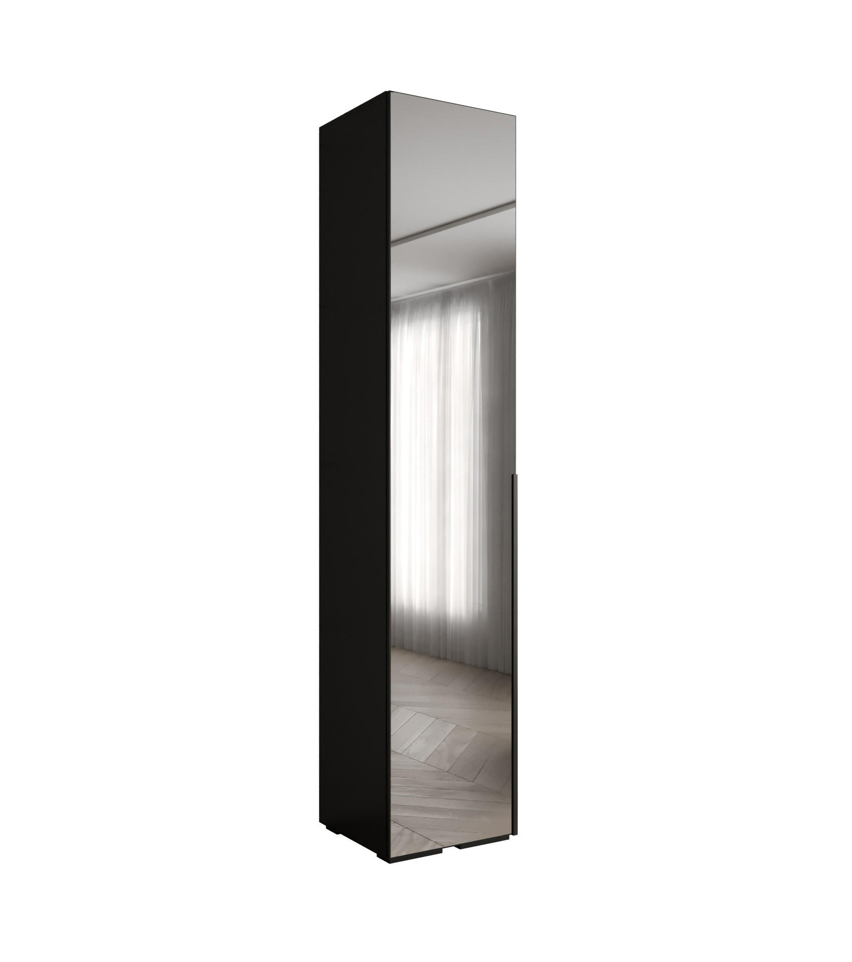 DREHTÜRENSCHRANK 236.7/50/47 1-türig - Schwarz, Holz/Metall (50/236.7/47cm) - Abiks Möbel