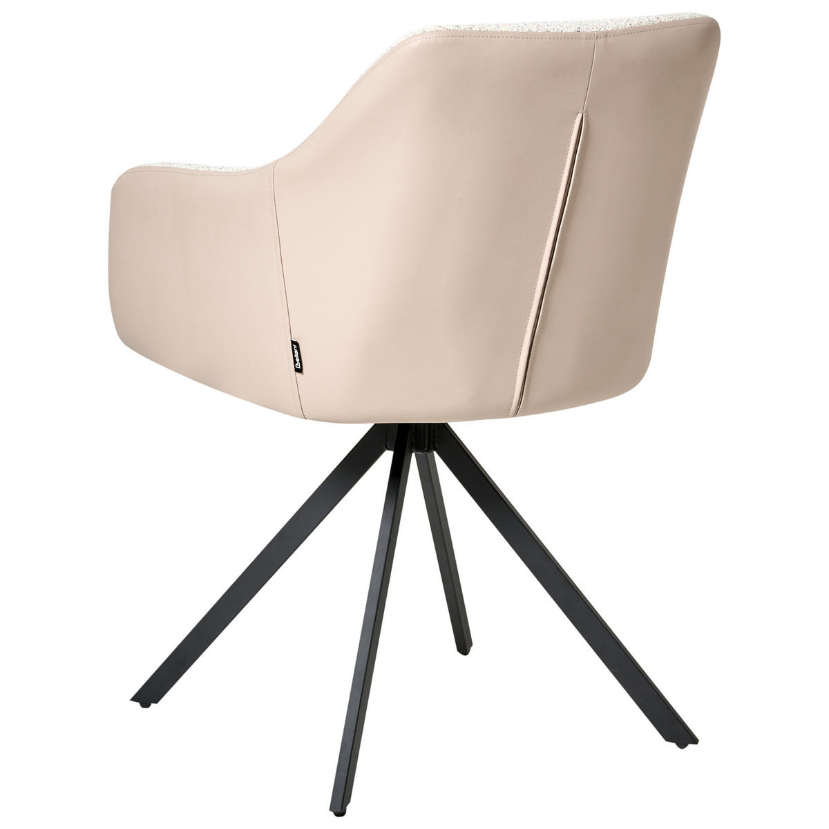 ESSZIMMERSTUHL 2er-Set Hellbeige Lithia - Beige/Schwarz, Textil (58/86/63cm) - Beliani