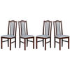 ESSZIMMERSTUHL - Set 4x BOS 2 nussbaum, zetta 302 - Nussbaumfarben/Hellgrau, Holz (43/97/40cm) - Leaf Design