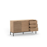 SIDEBOARD 3 Türen und Metallfüße ariel 40/80/140 cm - Braun, Holz (40/80/140cm) - Calicosy