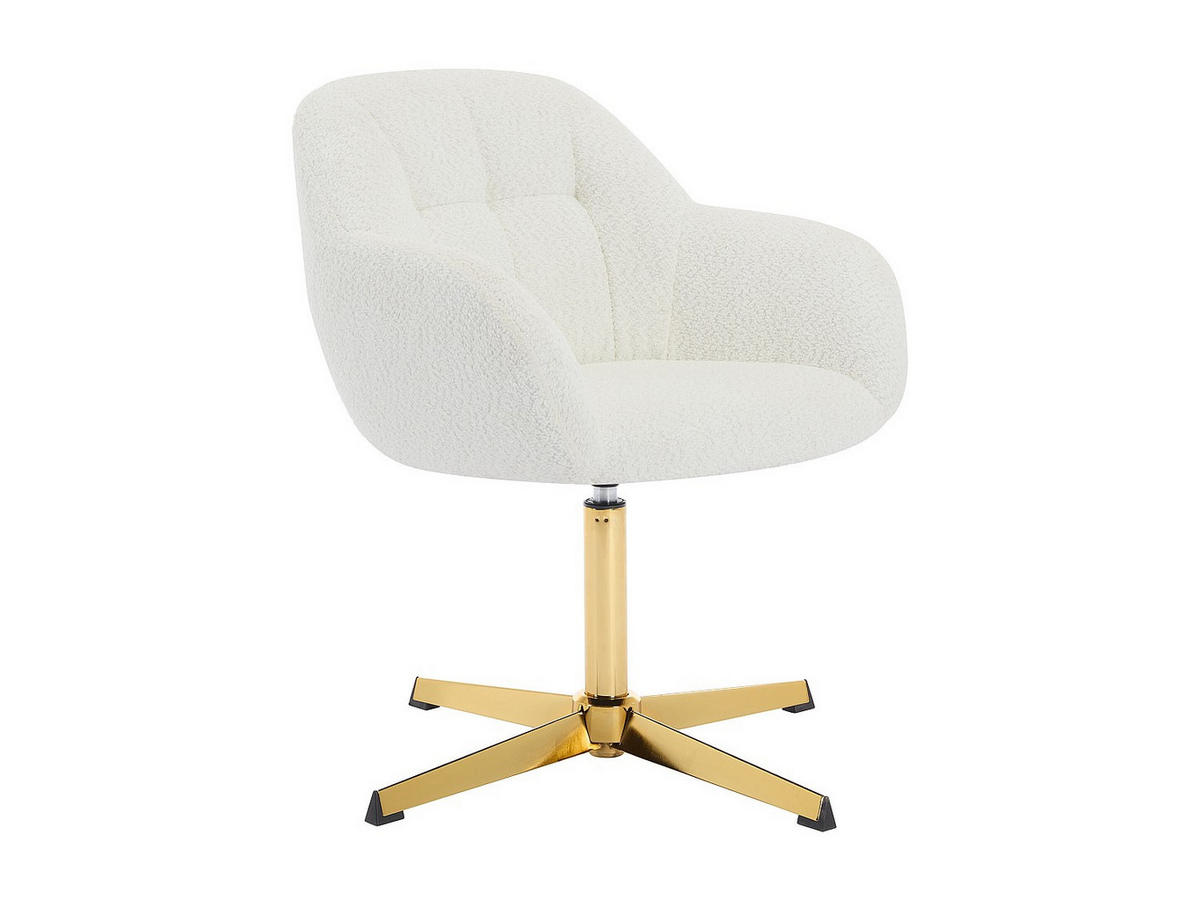 BÜROSTUHL - 59.5 cm x 61 cm - stoff - weiß Lanciega - Weiß, Textil (59.5/79/61cm) - Vente-Unique