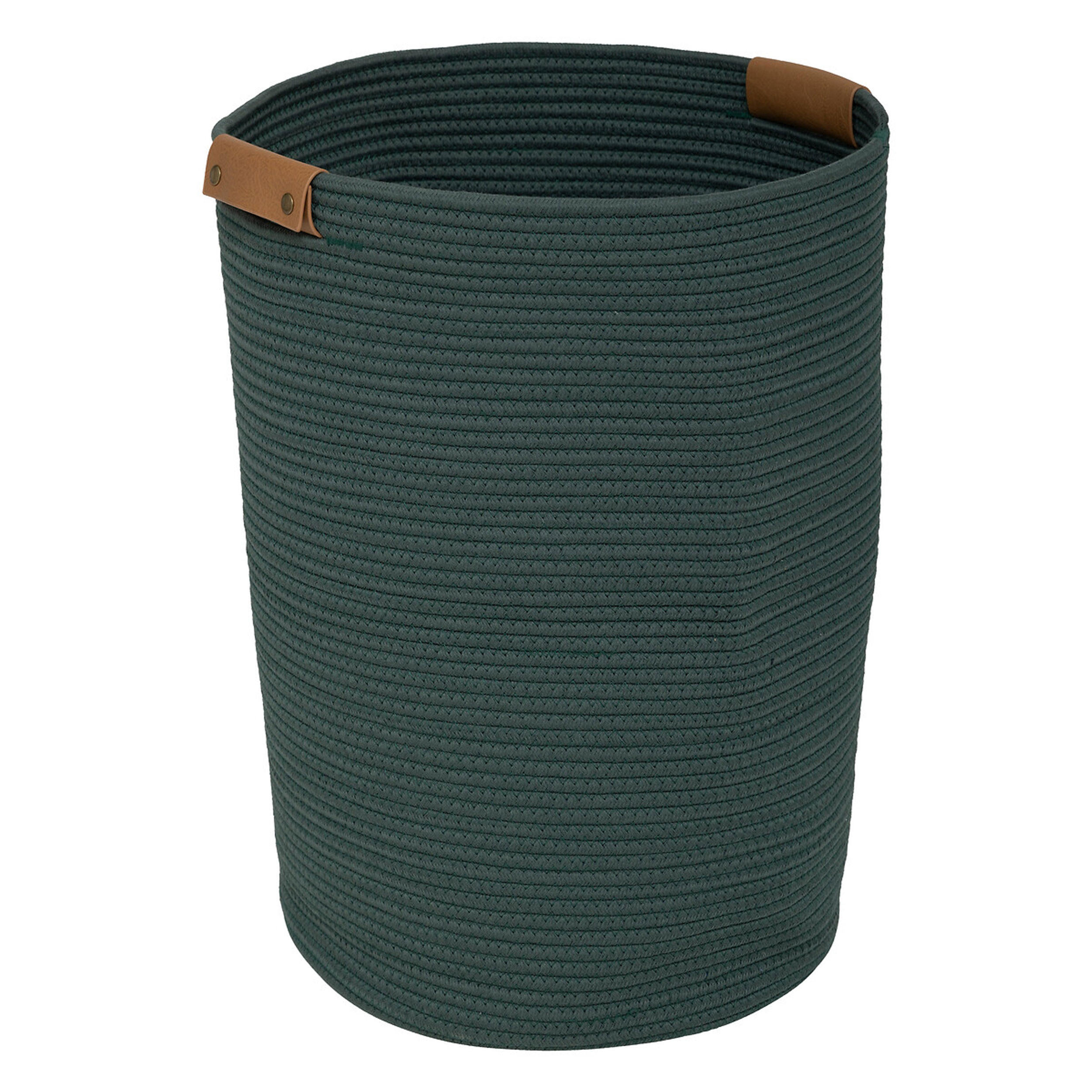 WÄSCHEKORB Duo, Grün, 80 L - Dunkelgrün, Kunststoff (44/44/56cm) - 5five Simply Smart