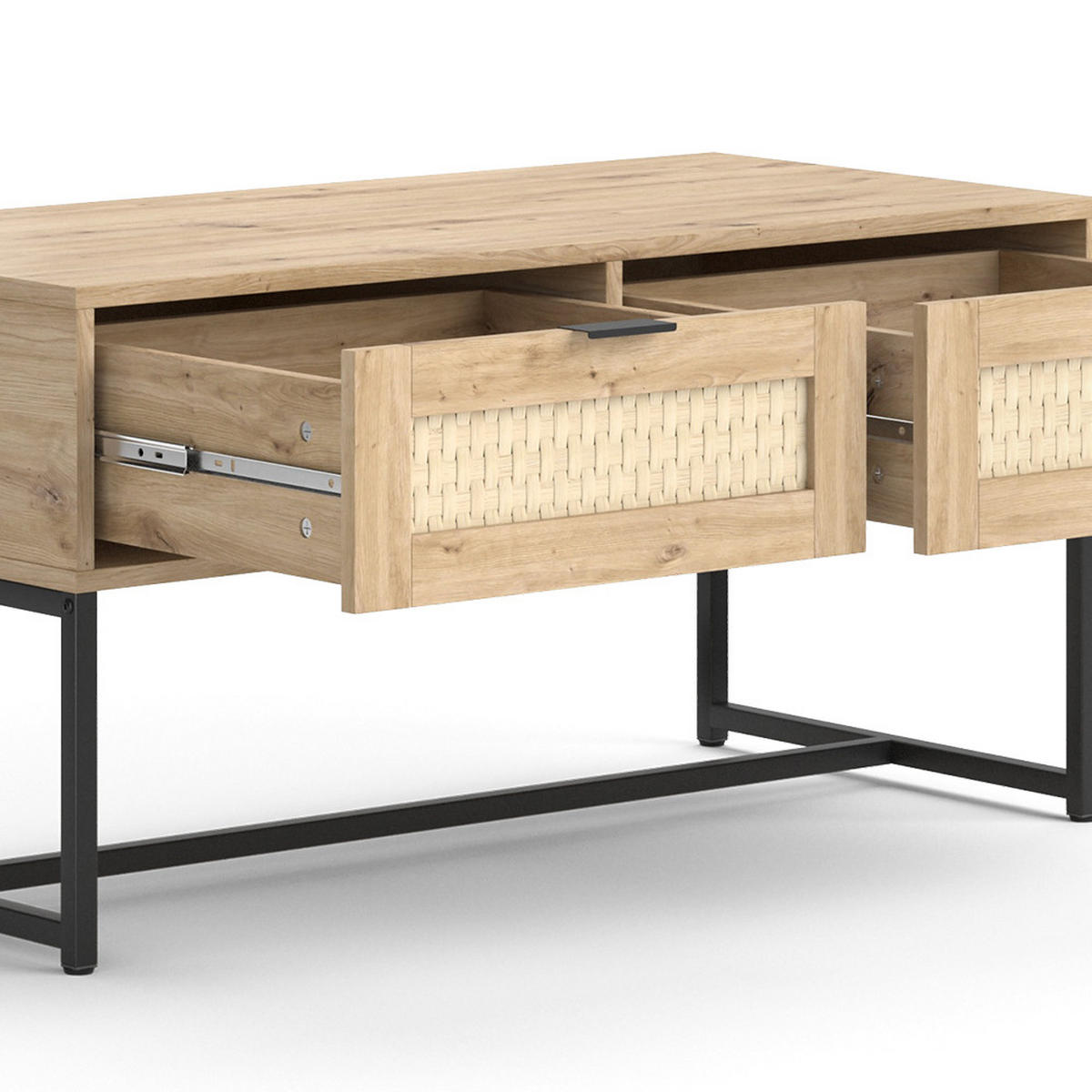 WOHNZIMMERTISCH Natal Sonoma 100 x 48 cm mit zwei Schubladen - Sonoma Eiche, Holzwerkstoff (48/100/49.5cm) - Vicco