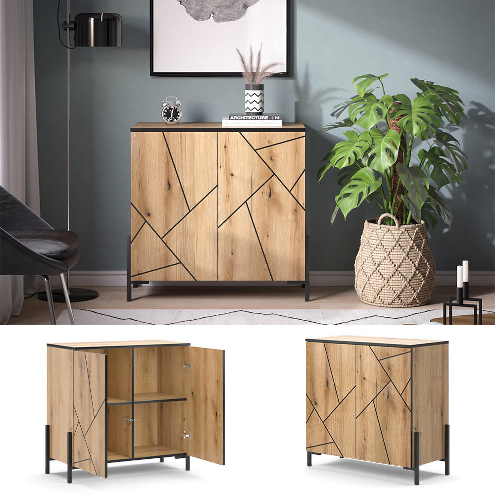 KOMMODE Hatto Eiche 84 x 80.1 cm - Eichefarben, Holzwerkstoff (84/80.1/39.7cm) - Vicco