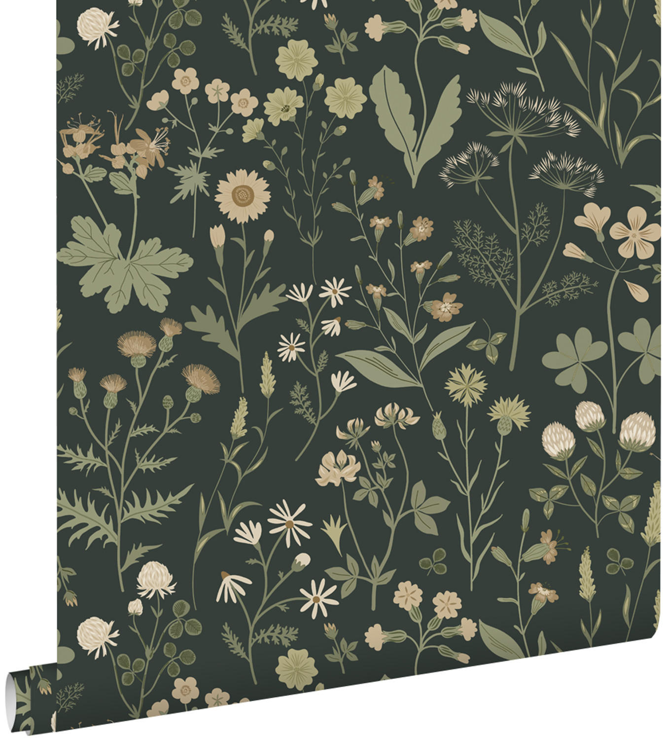 TAPETE Feldblumen 50 x 900 cm - Grün, Papier (50/900cm) - ESTAhome