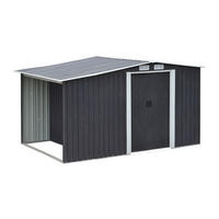SCHREBERGARTENHAUS - 313 cm x 195 cm - metall - anthrazitgrau Lery - Anthrazit, Metall (313/154/195cm) - Vente-Unique