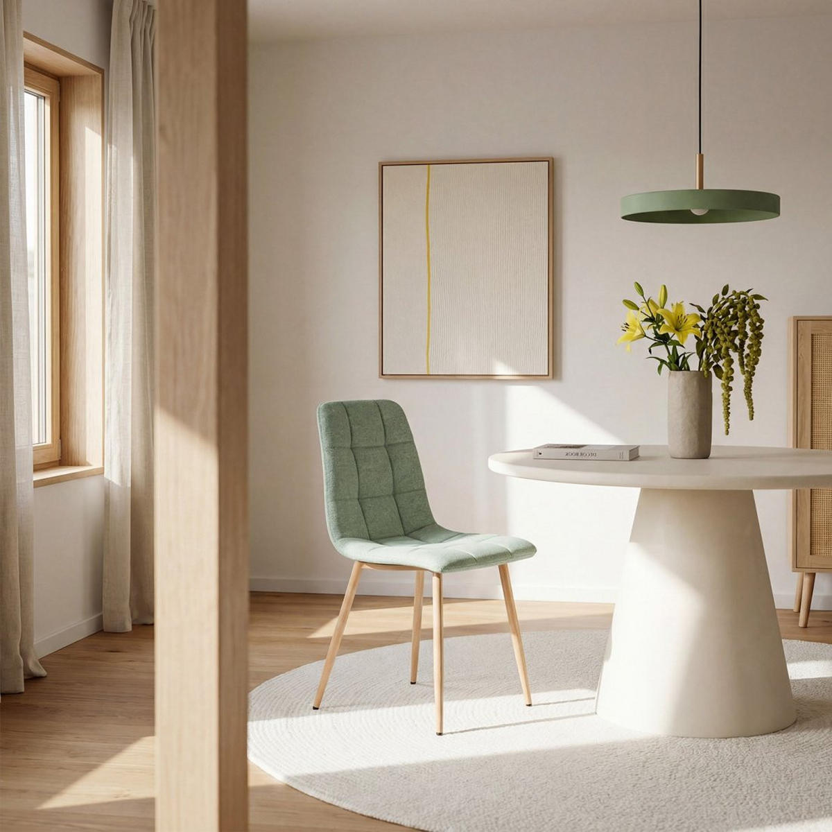 ESSZIMMERSTUHL Ailan Grün 43 cm x 88 cm 4er-Set - Grün, Textil (43/88/56cm) - Klast Home