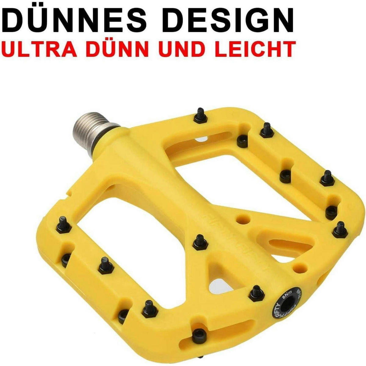 FAHRRADPEDALE Nylon Composite Gelb - Gelb, Kunststoff (10.6/1.5/10.6cm)