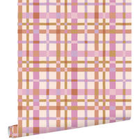 TAPETE Karomuster 50 x 900 cm - Lila, Papier (50/0.1cm) - ESTAhome